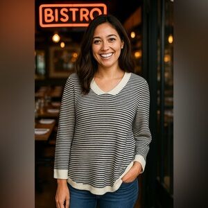 Talbots Striped Sweater Size Medium Petite